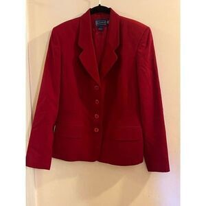 Charter Club Coat‎ Women's Size 8 Long Sleeve Front Button Collared Wool Jacket